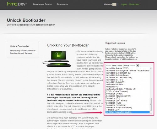 HTC Dev-Center-Bootloader